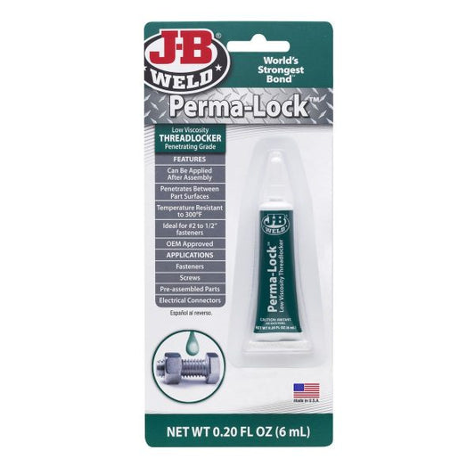 JB Weld Perma-Lock Threadlocker Low Viscosity Green L/S 6ml JB29006