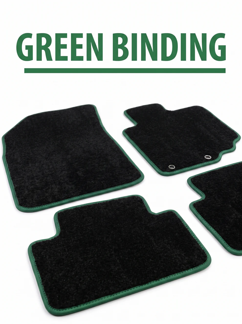 Custom Carpet Floor Mats Black 2pc HONDA ACCORD 9TH GEN VTi VTH VTiS CR 6/2013-9/2017 w/ 9 Binding Colour
