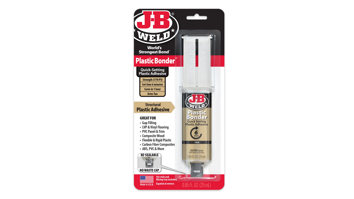 JB Weld Plastic Bonder Syringe Quick Setting Adhesive 25ml JB50133