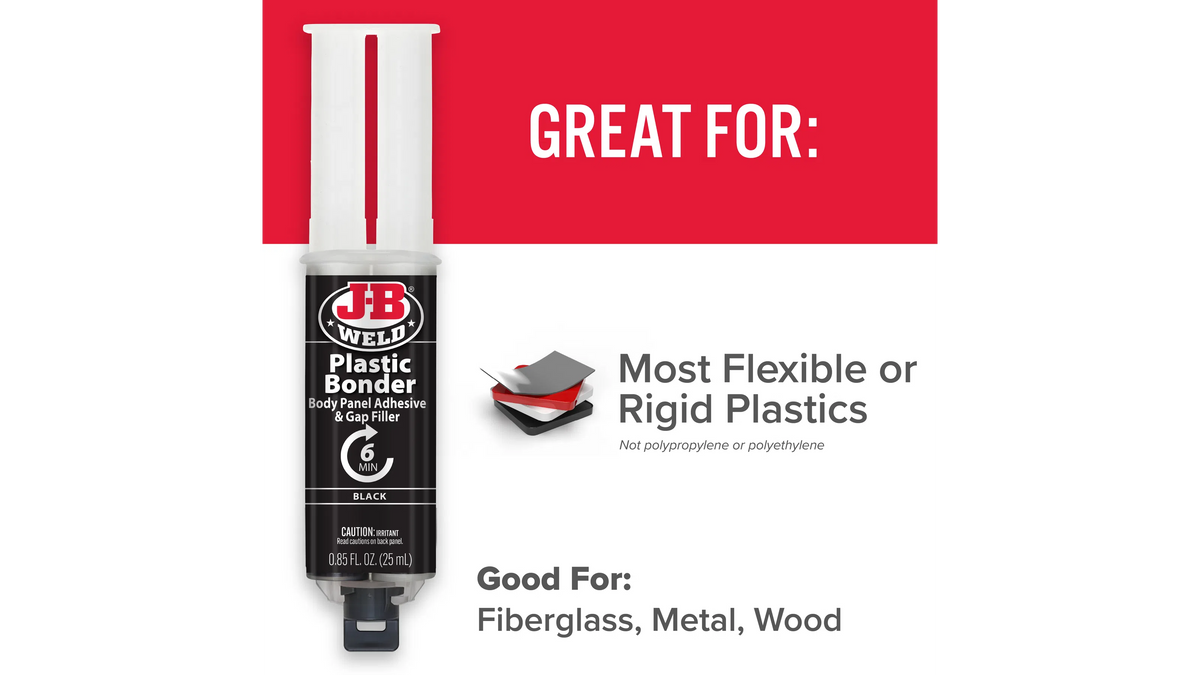 JB Weld Plastic Bonder Black Body Panel Adhesive and Gap Filler 25ml  JB50139