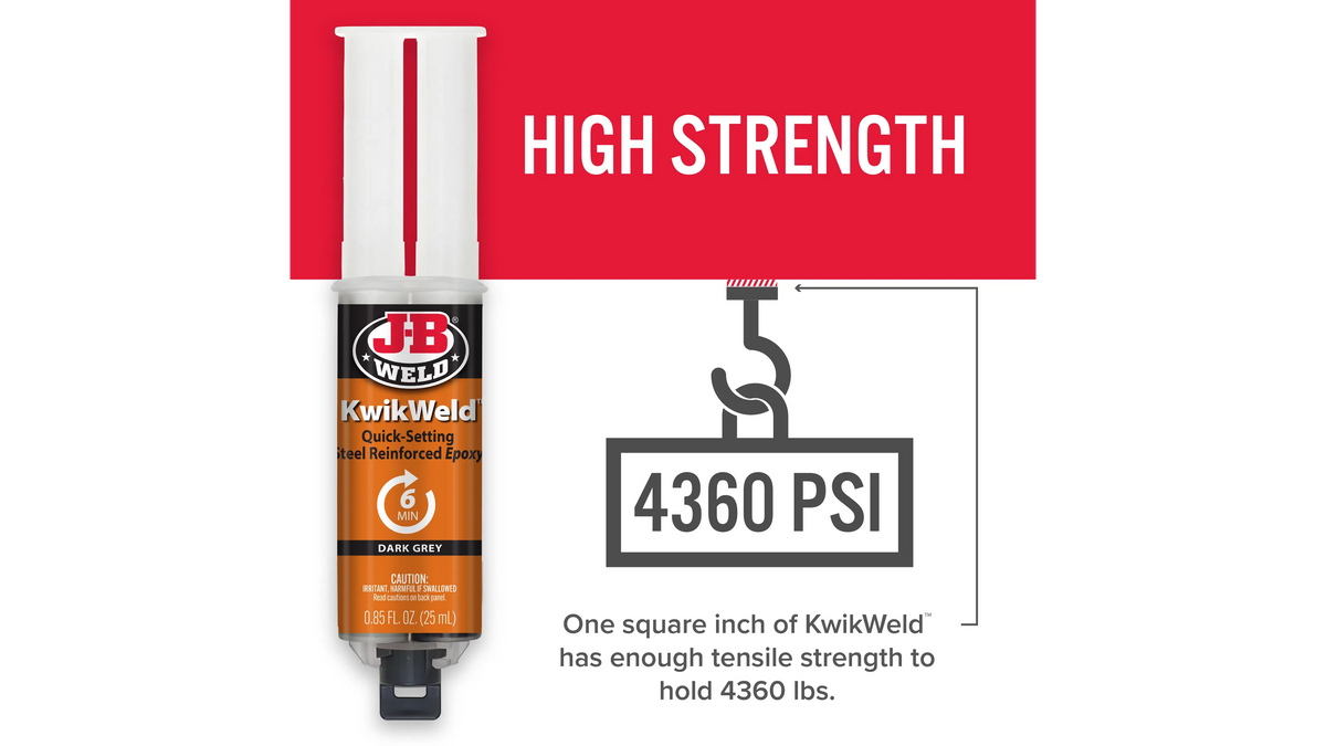 JB Weld KwikWeld 6 Minute Quick Setting Steel Reinforced Epoxy 25ml JB50176