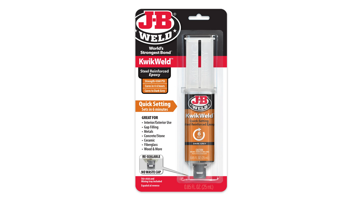 JB Weld KwikWeld 6 Minute Quick Setting Steel Reinforced Epoxy 25ml JB50176