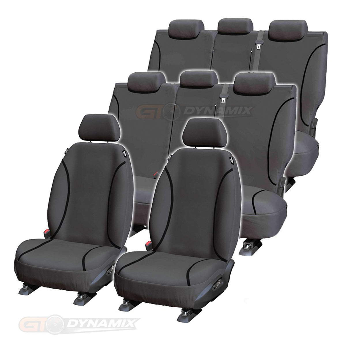 Trade Canvas Grey 3 Rows Seat Covers For TOYOTA PRADO 150 SERIES GX GXL ALTITUDE 7 SEAT 11/2009-5/2021