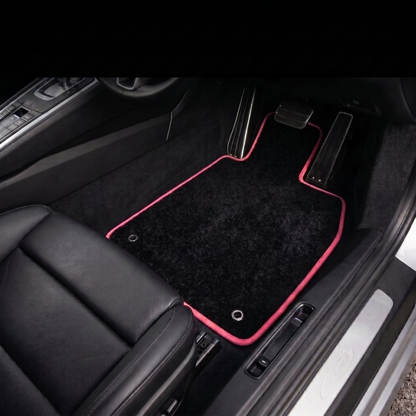 Custom Made Carpet Floor Mats for Toyota Hilux 2015–2025 | Black Carpet with 9 Binding Colour Options
