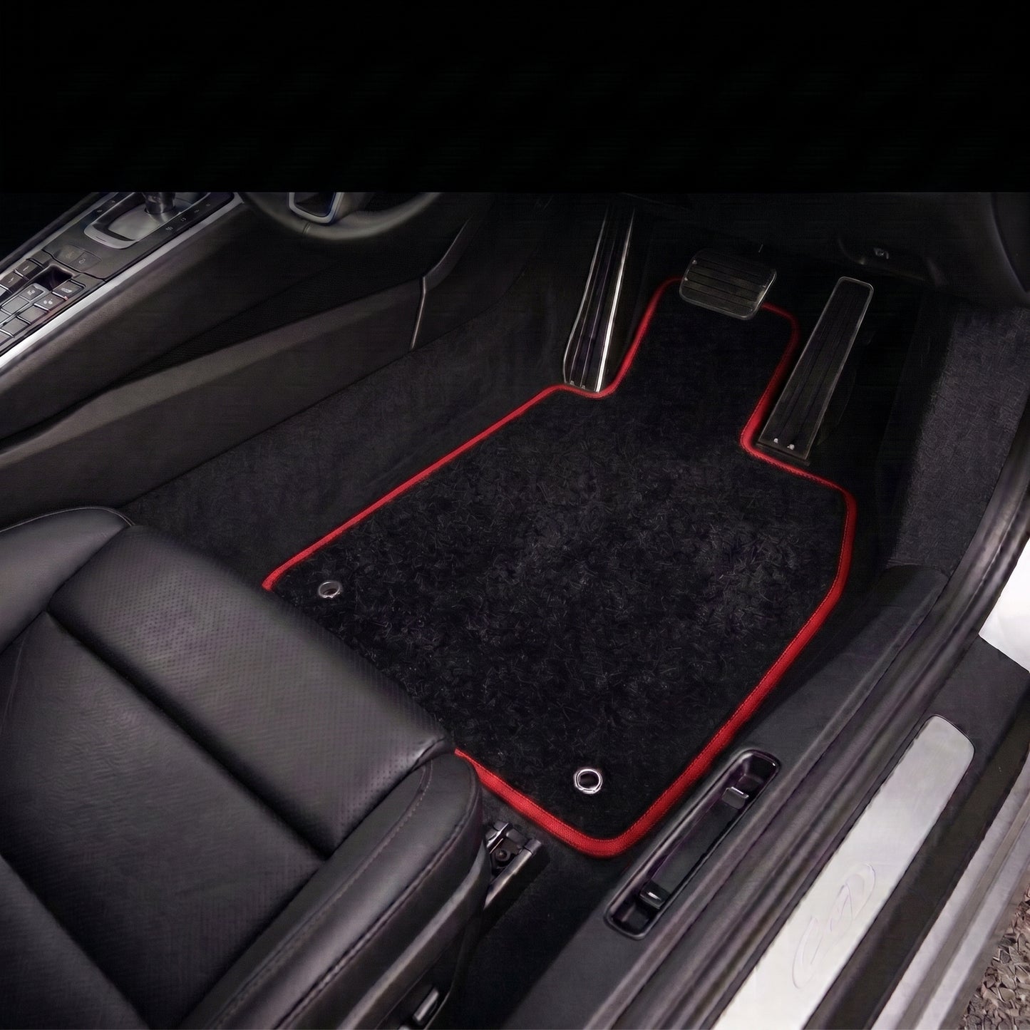 Custom Made Carpet Floor Mats for Toyota Hilux 2015–2025 | Black Carpet with 9 Binding Colour Options