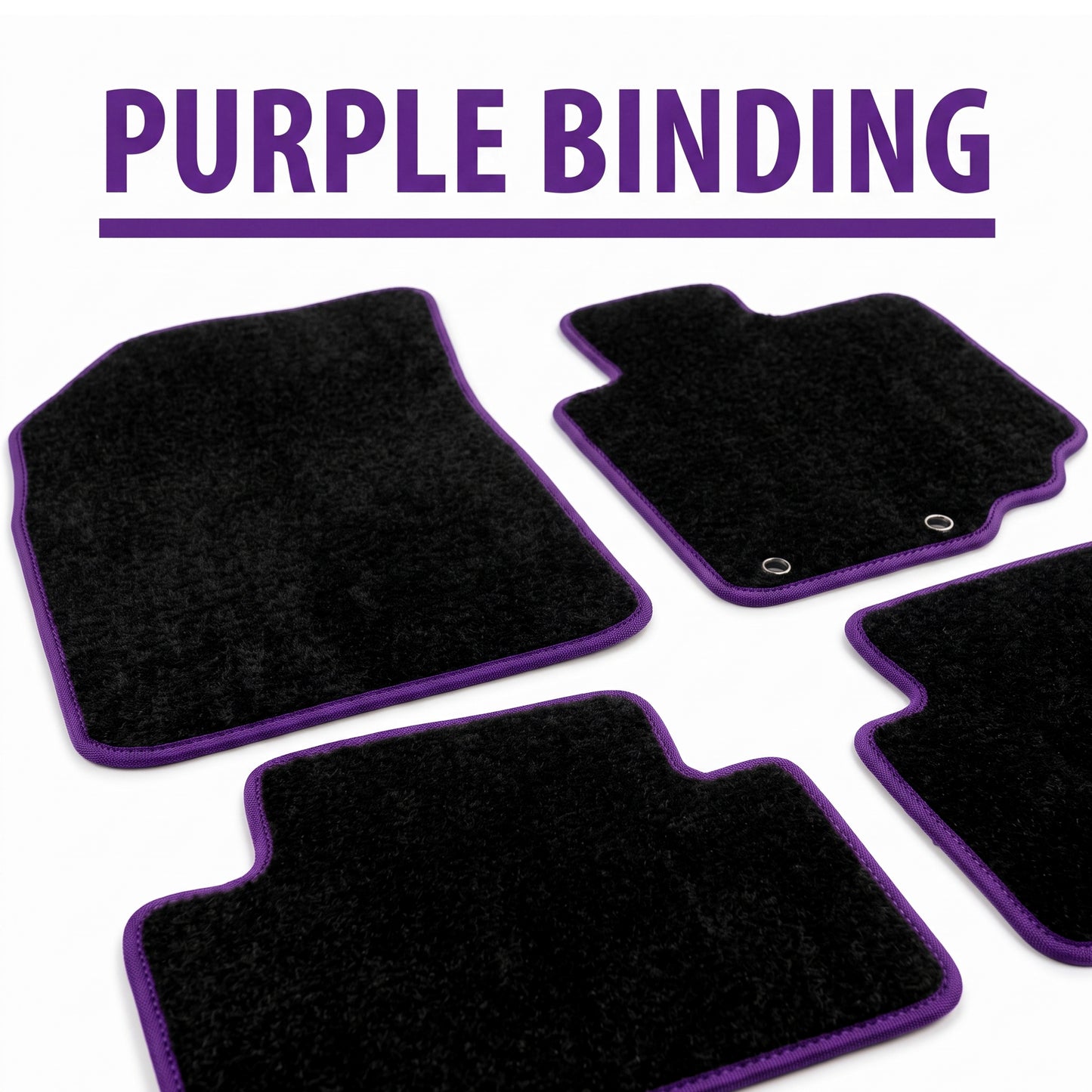 Custom Made Carpet Floor Mats for Toyota Hilux 2015–2025 | Black Carpet with 9 Binding Colour Options