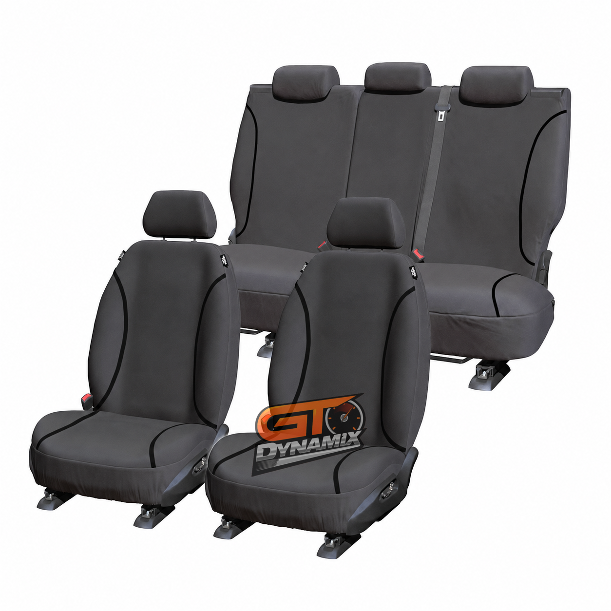 TUFF HD TRADE Canvas Seat Covers 2 Rows Isuzu DMAX TF LS-U X-Terrain 2020-2026 Charcoal