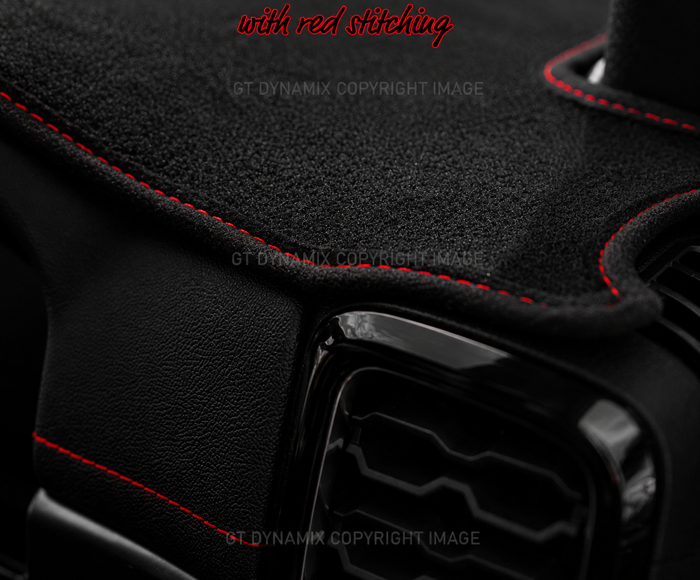 Shevron Dash Mat w/ Red Stitching FORD Ranger Wildtrak Raptor Super Duty w/ Stedi Fascia Allowance 5/2022-2026 R1652G
