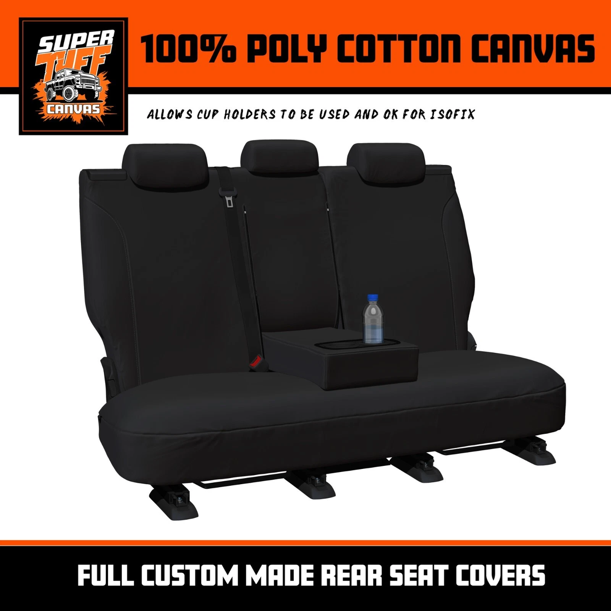 Super Tuff Canvas Charcoal 2 Rows Seat Covers FORD RANGER PY XL XLS DUAL CAB 6/2022-2026