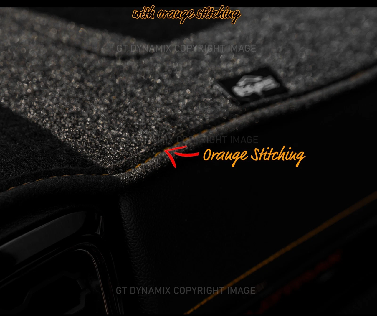 Shevron Dash Mat w/ Orange Stitching FORD Ranger PX MKII Wildtrak 6/2015-7/2018 DMO1403