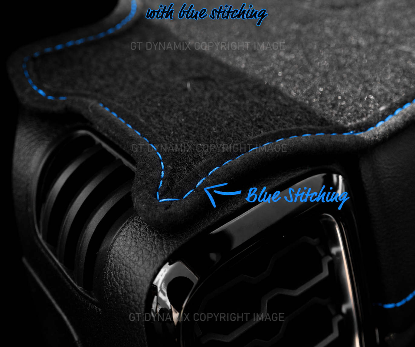 Shevron Dash Mat w/ Blue Stitching FORD Ranger Wildtrak Raptor Platinum Tremor Super Duty Stormtrak 5/2022-2026 B1652