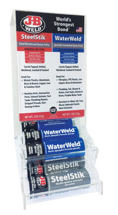 JB Weld SteelStick Steel Reinforced Epoxy Putty Counter Display 20 Sticks JB8267G-D20