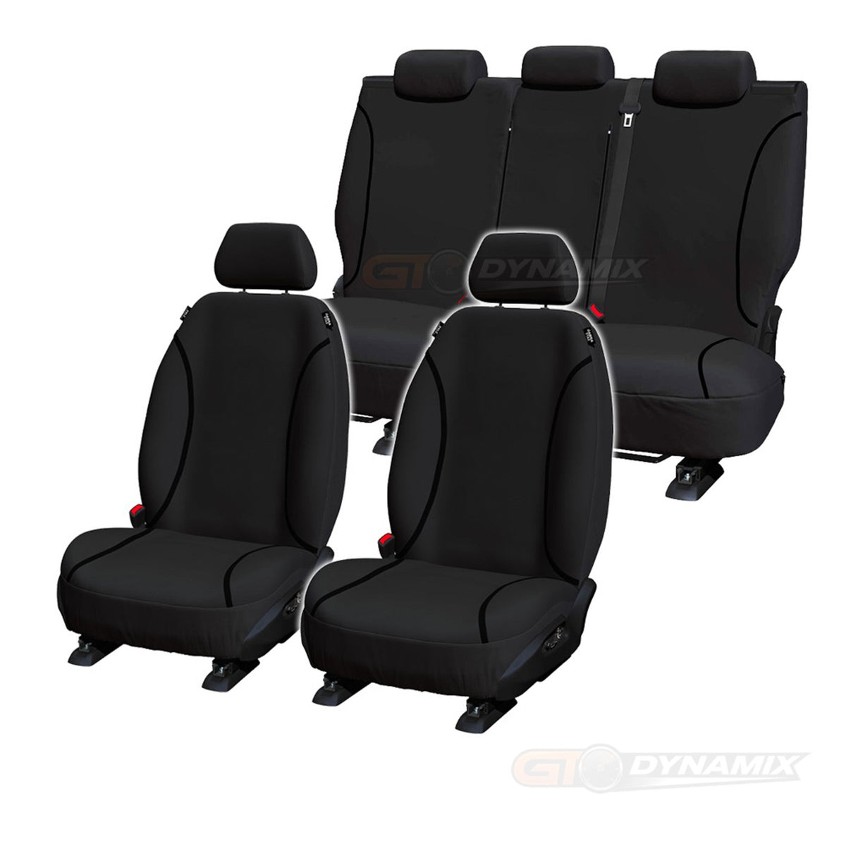 Trade Canvas Black 2 Rows Seat Covers SSANGYONG MUSSO Q200 Q215 Q261 EX ELX ULTIMATE DUAL CAB 9/2018-2026