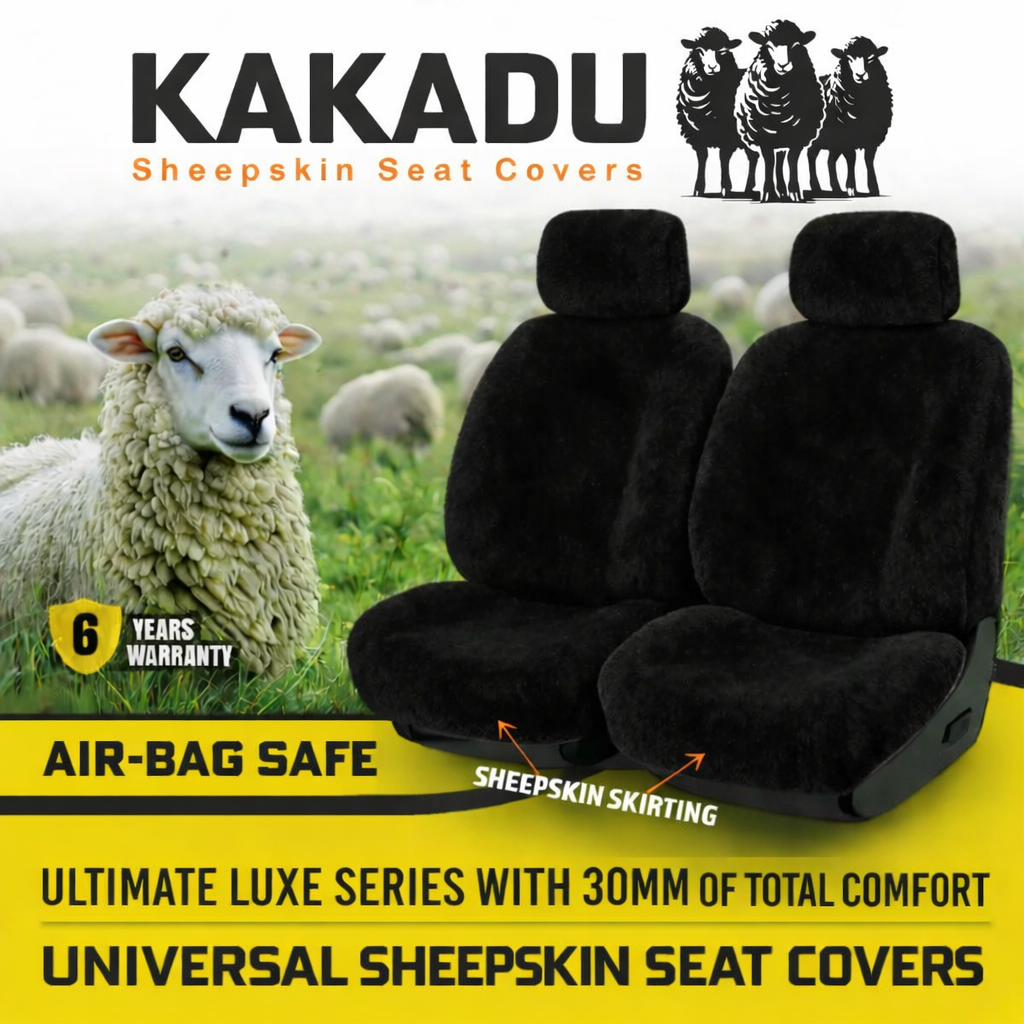 KAKADU Ultimate Universal Sheepskin Front Seat Covers DAEWOO LANOS SEDAN HATCH 2000-3/2003 5 Colours Available