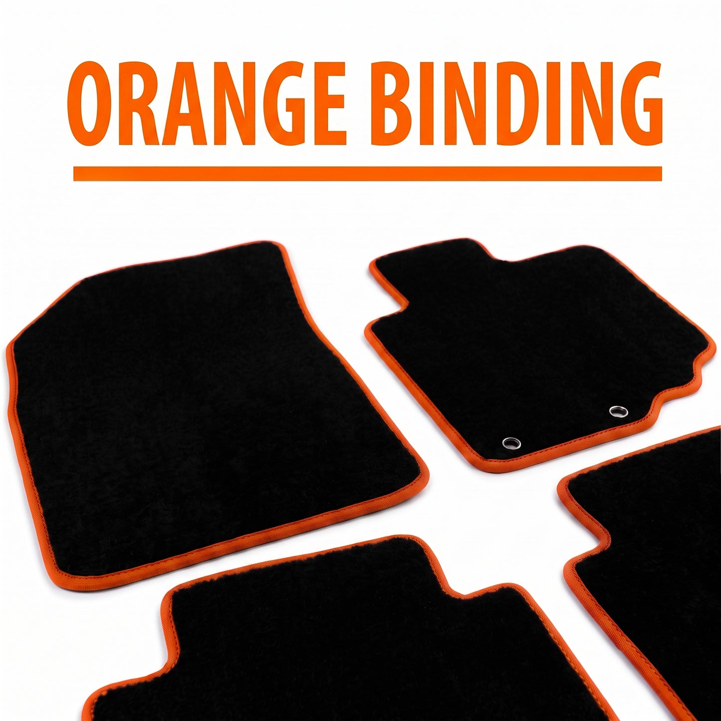 Custom Made Carpet Floor Mats for Toyota Hilux 2015–2025 | Black Carpet with 9 Binding Colour Options
