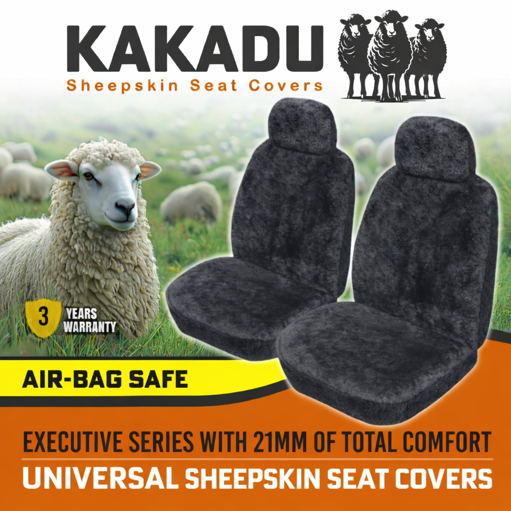 KAKADU Executive Universal Sheepskin Front Seat Covers NISSAN MICRA K13 ST ST-L HATCH 10/2010-1/2013 5 Colours Available