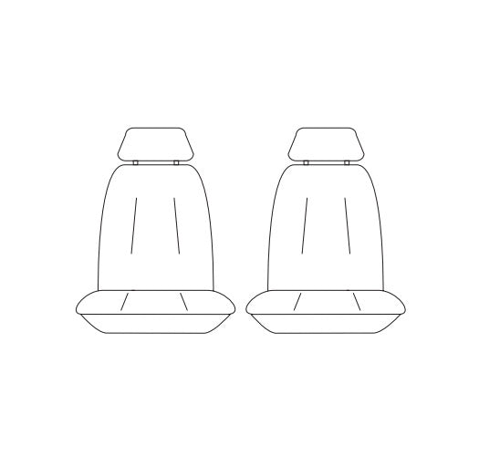 Trade Canvas Black Front Seat Covers MITSUBISHI TRITON MV ALL BADGES DUAL CAB 12/2023-2026
