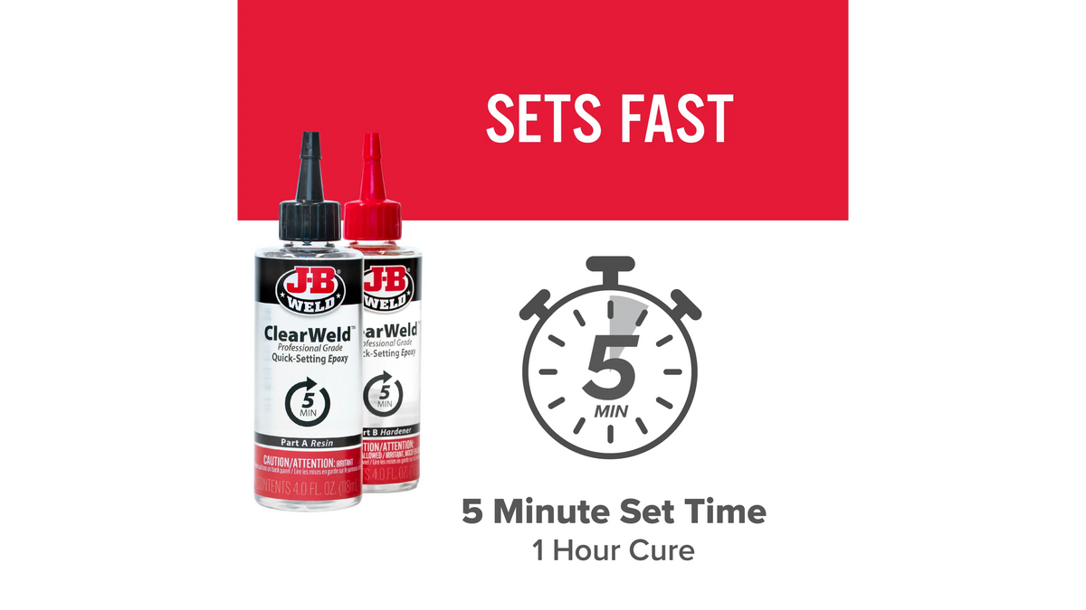 JB Weld ClearWeld Professional Grade Quick Setting Epoxy 2 x 118ml JB50240H