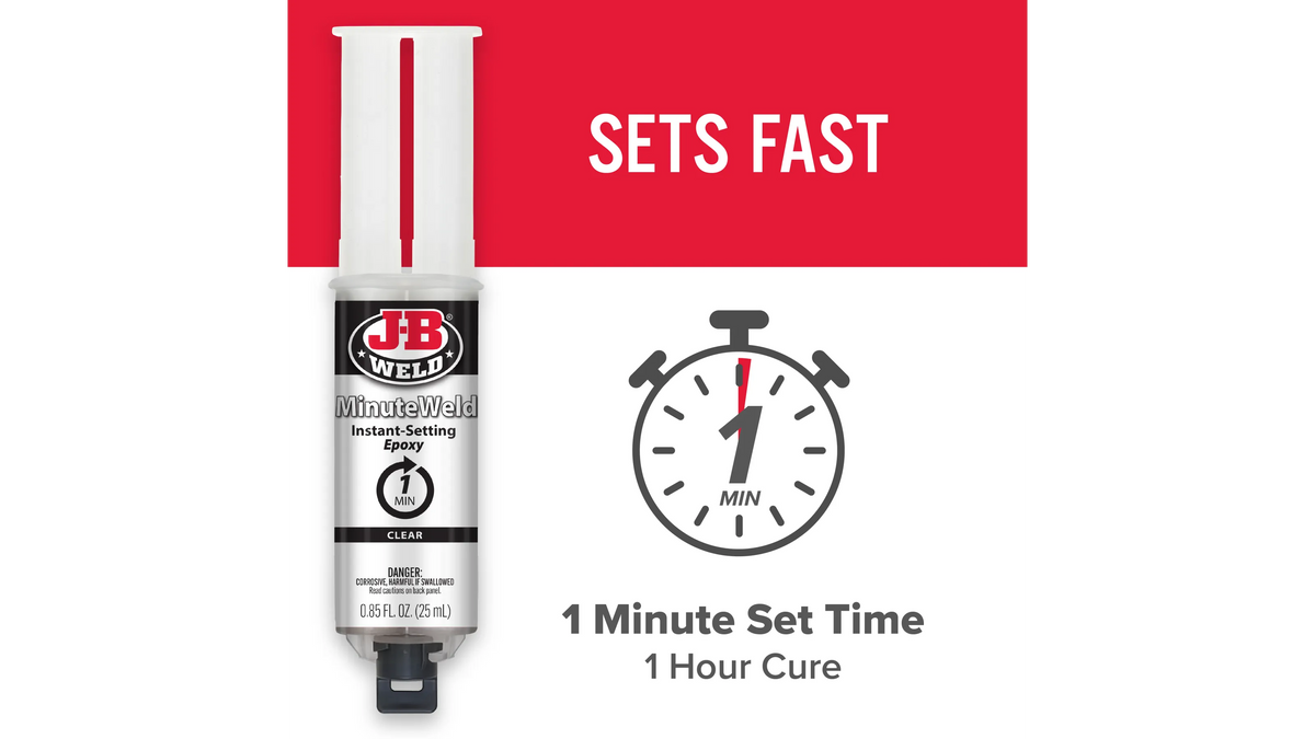 JB Weld MinuteWeld Syringe Instant Setting Epoxy 25ml JB50101