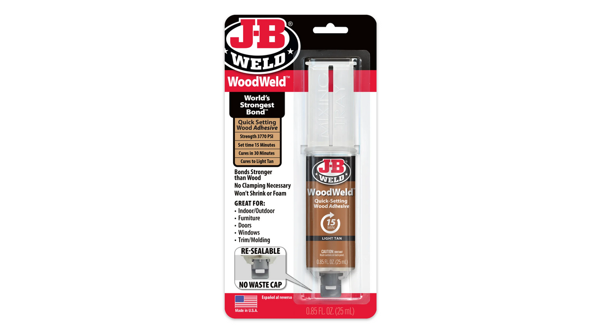 JB Weld WoodWeld Syringe Quick Setting Wood Adhesive 25ml JB50151