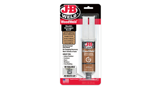 JB Weld WoodWeld Syringe Quick Setting Wood Adhesive 25ml JB50151