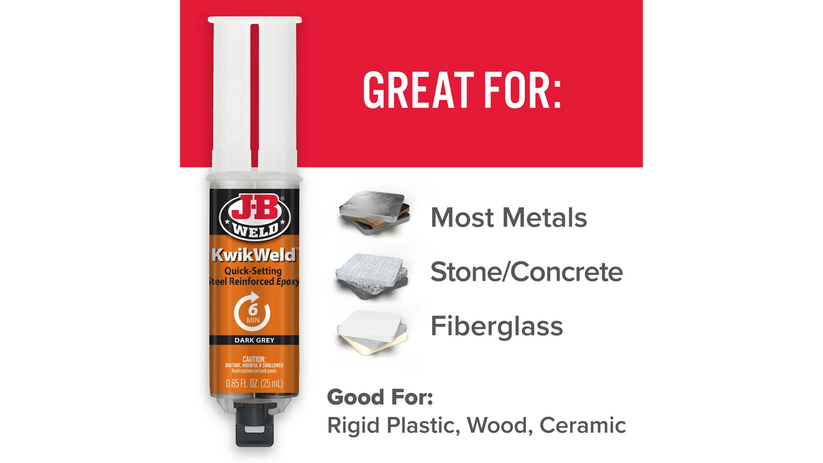 JB Weld KwikWeld 6 Minute Quick Setting Steel Reinforced Epoxy 25ml JB50176