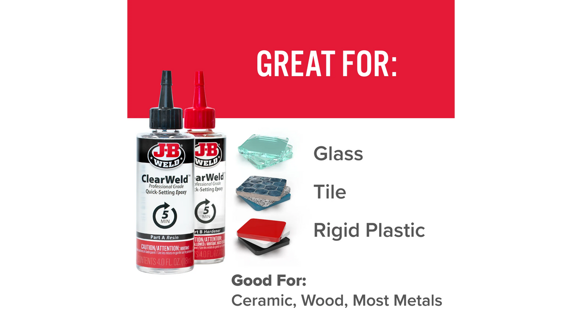JB Weld ClearWeld Professional Grade Quick Setting Epoxy 2 x 118ml JB50240H