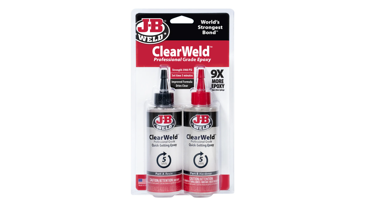 JB Weld ClearWeld Professional Grade Quick Setting Epoxy 2 x 118ml JB50240H