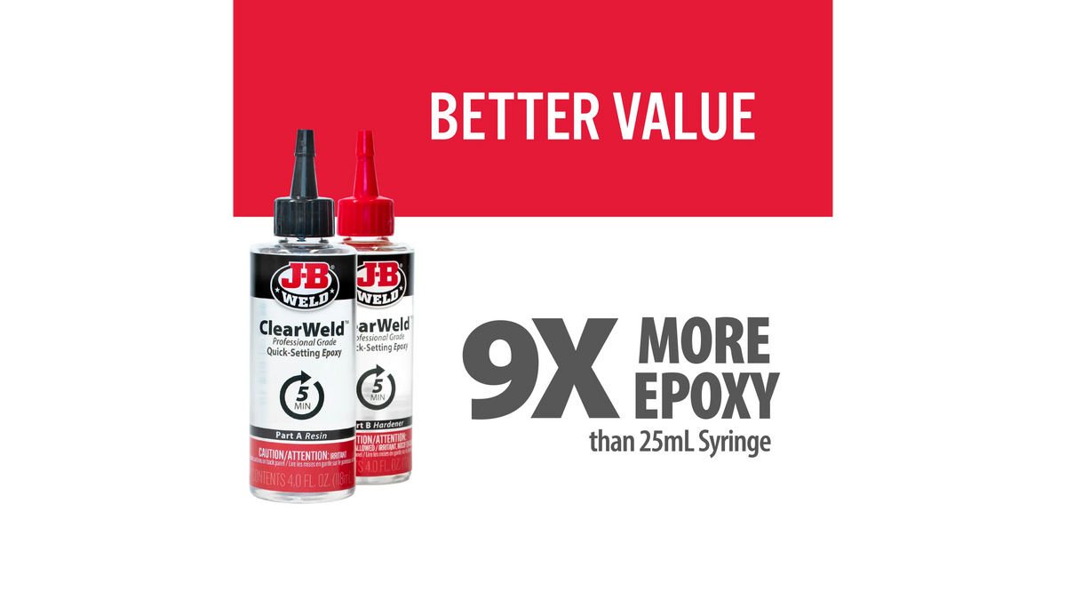 JB Weld ClearWeld Professional Grade Quick Setting Epoxy 2 x 118ml JB50240H