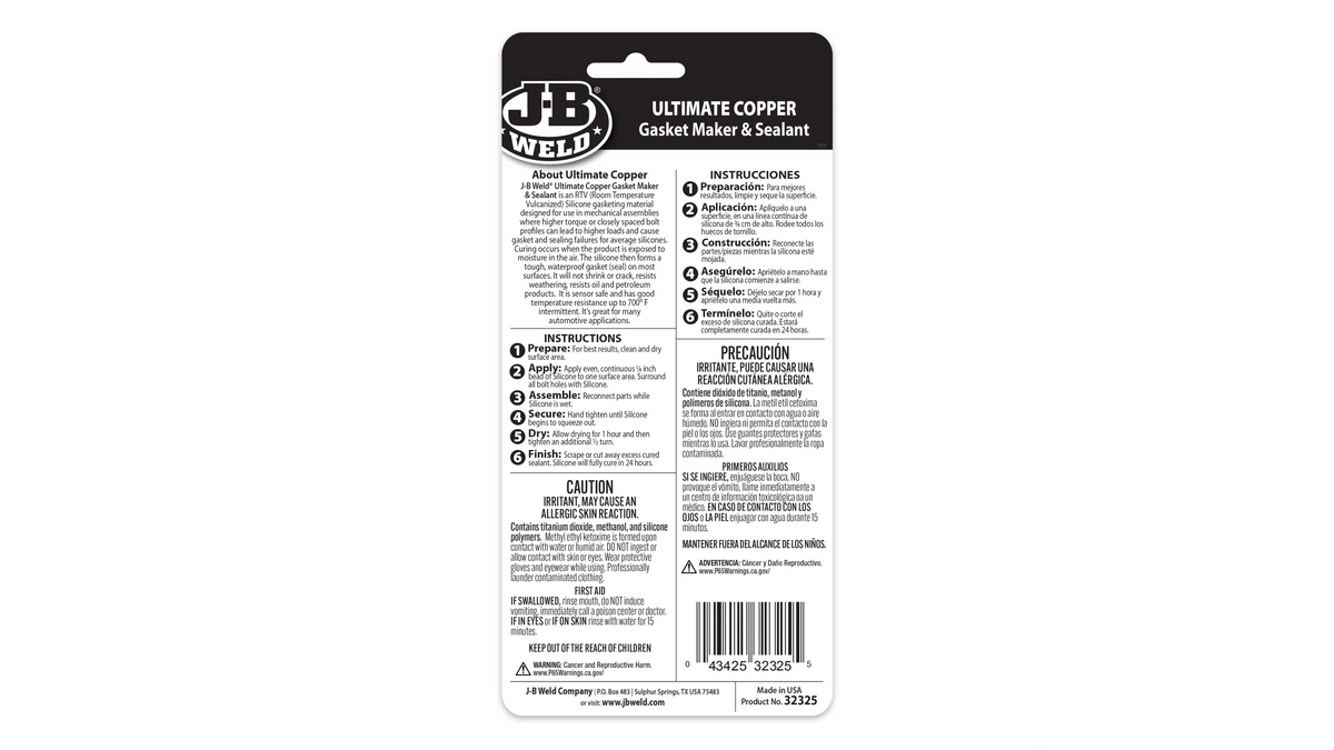 JB Weld Ultimate Grey Silicone Gasket Maker and Sealant 85g JB32327