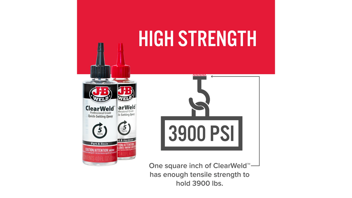 JB Weld ClearWeld Professional Grade Quick Setting Epoxy 2 x 118ml JB50240H