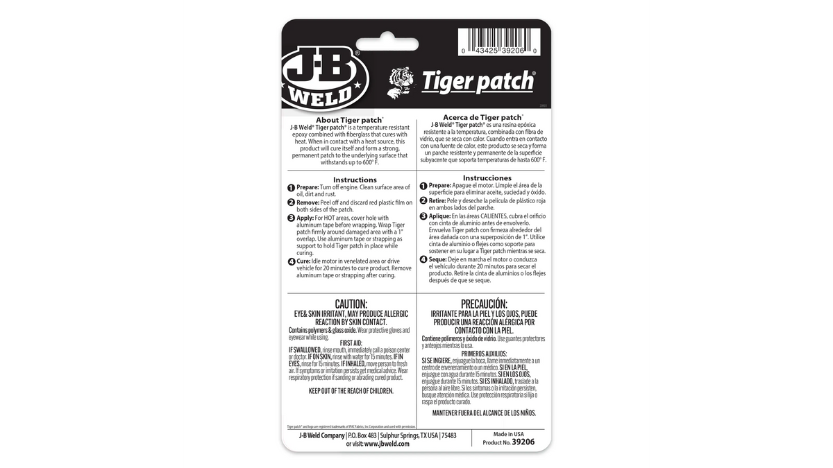 JB Weld Tiger Patch 5cm x 91cm JB39206