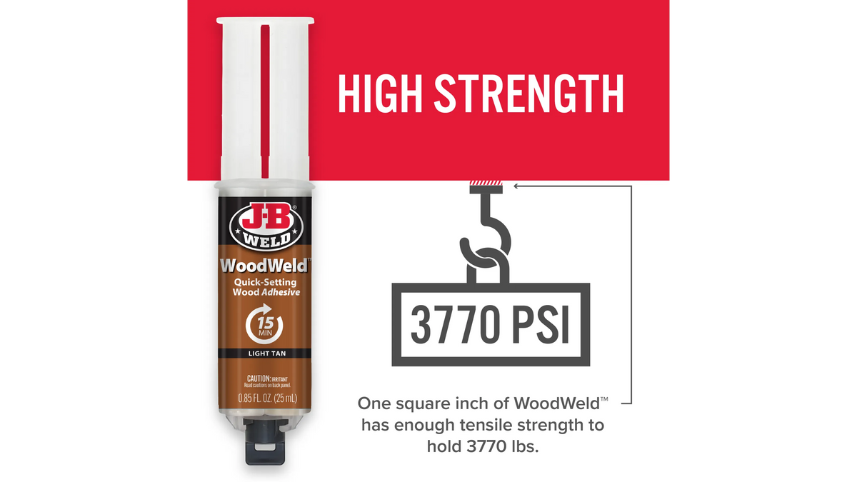 JB Weld WoodWeld Syringe Quick Setting Wood Adhesive 25ml JB50151