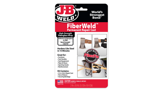 JB Weld FiberWeld Permanent Repair Cast 5cm x 91cm Fiberglass Wrap JB38236