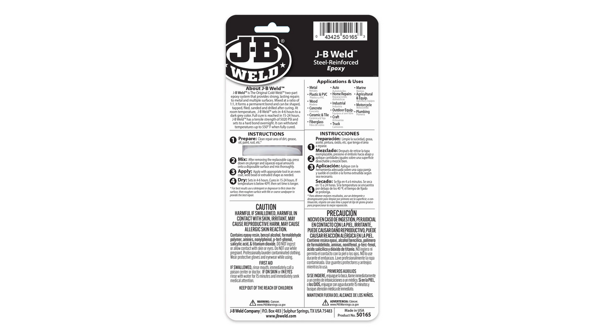 JB Weld Two-Part Syringe Steel Reinforced Epoxy 25ml JB50165