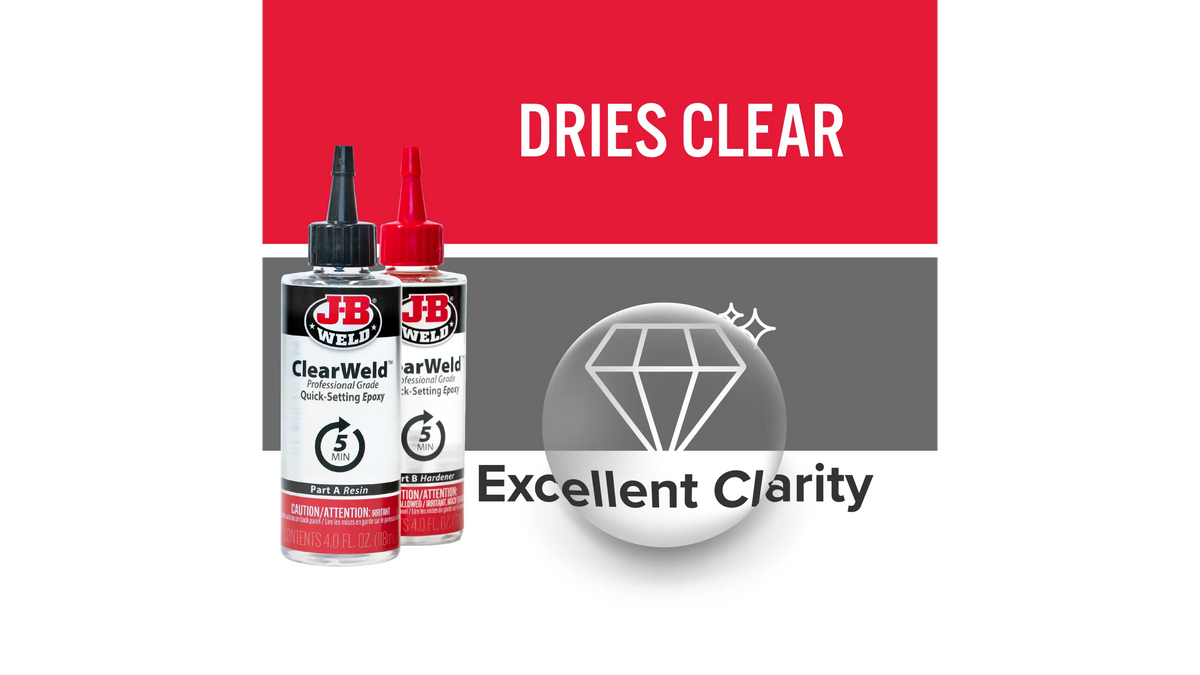 JB Weld ClearWeld Professional Grade Quick Setting Epoxy 2 x 118ml JB50240H