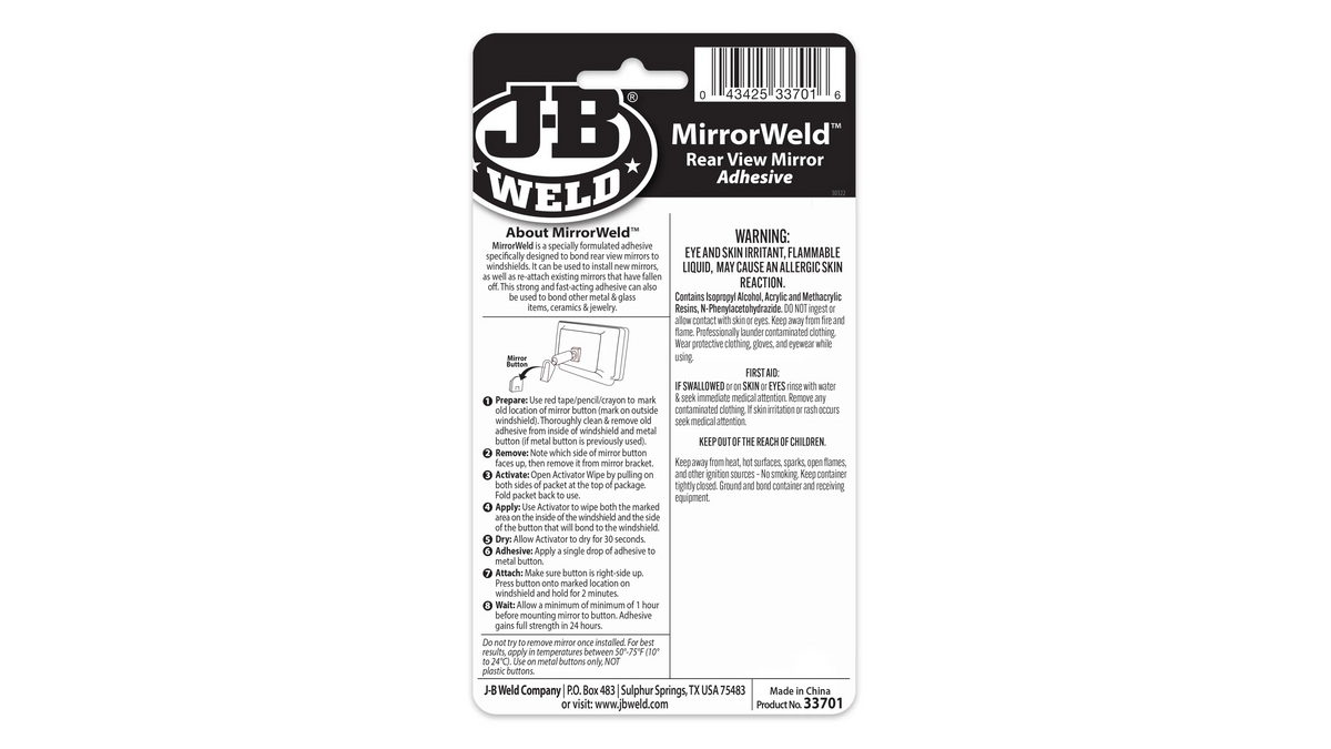 JB Weld MirrorWeld Adhesive 6ml JB33701
