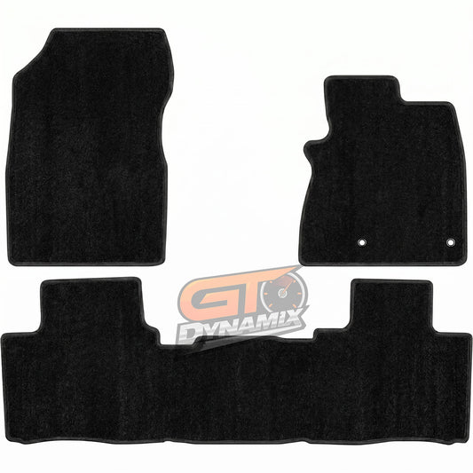 Custom Carpet Floor Mats Black 3pc MITSUBISHI OUTLANDER 4TH GEN GM GN ZM WAGON PETROL 2/2021-2026 w/ 9 Binding Colour