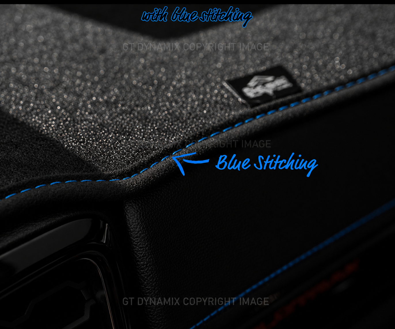 Shevron Dash Mat w/ Blue Stitching FORD Everest UA Trend - Titanium Facelift 9/2018-5/2022 DMB1535