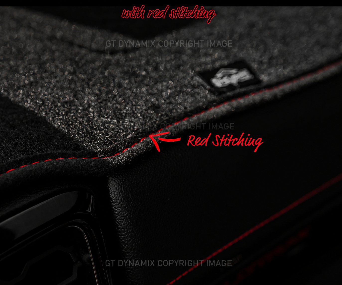 Shevron Dash Mat w/ Red Stitching FORD Everest Ambiente, Trend, Sport, Platinum & Tremor 6/2022-2026 DMR1652