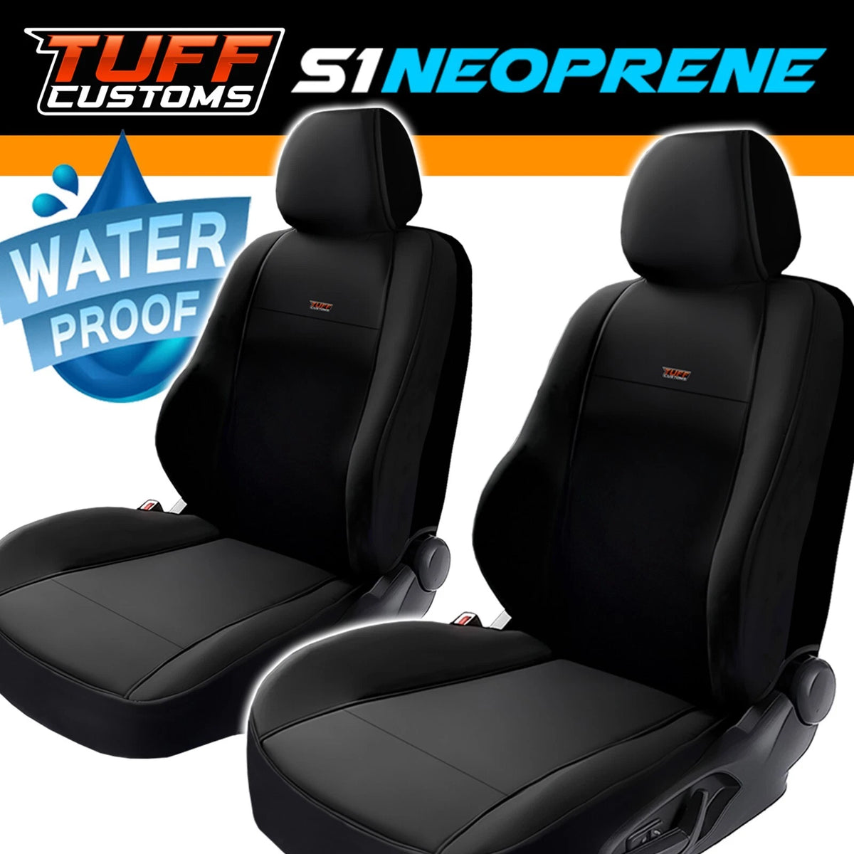 Tuff Customs Neoprene Seat Covers S1 For Holden RG Colorado LTZ LZ LT 8/2016-2020 2 Rows Black