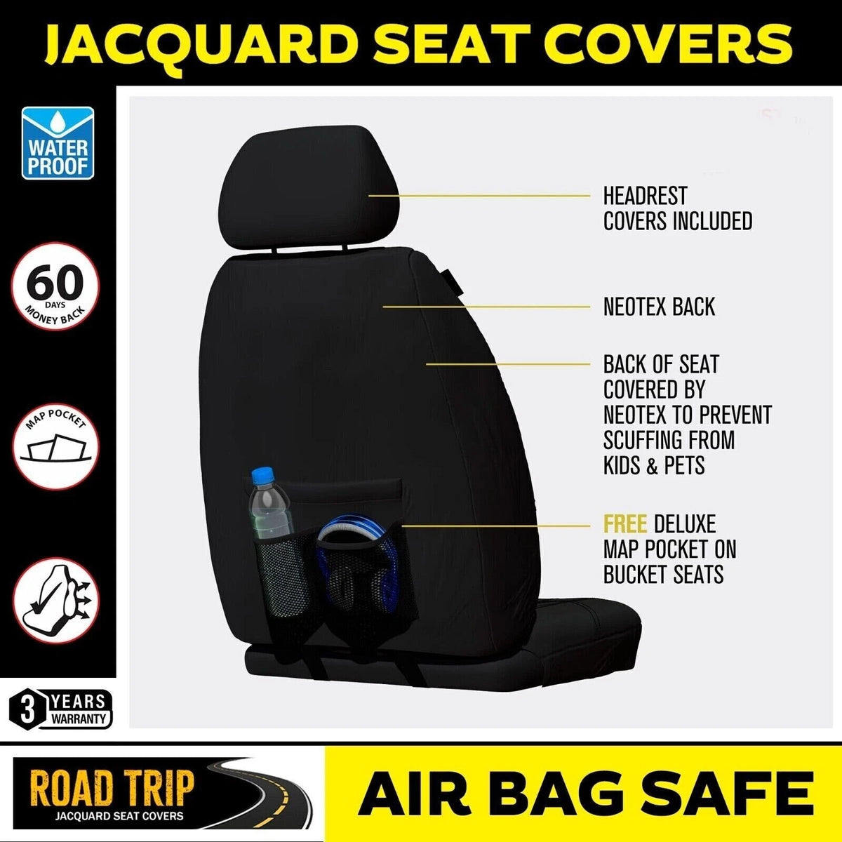 Weekender Jacquard Front Seat Covers For SUBARU XV G5X 2.0i 2.0i-L 2.0i-S PREMIUM 6/2017-2022