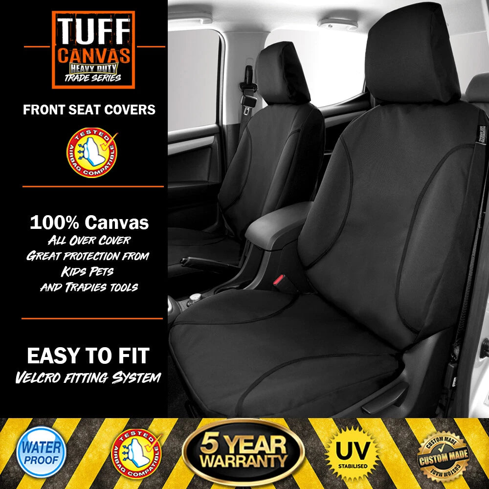 Trade Canvas Black 2 Rows Seat Covers For TOYOTA HILUX SR5 DUAL CAB 5/2005-8/2006