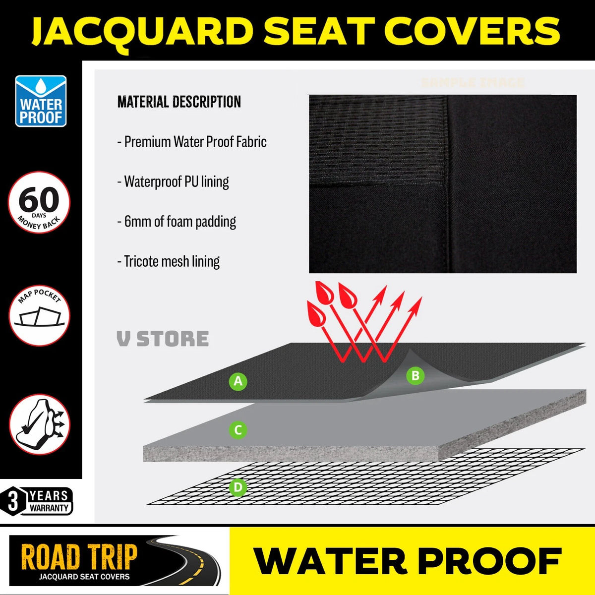 Weekender Jacquard Middle Seat Covers MAZDA CX-8 KG ASAKI SPORT TOURING 6/2018-2026