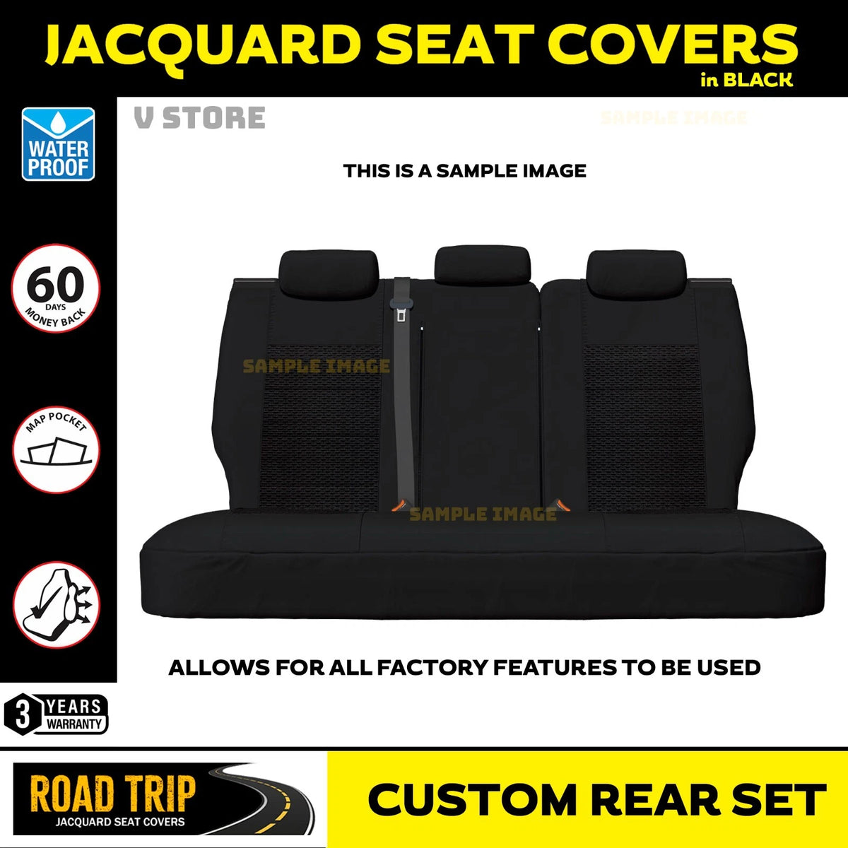 Weekender Jacquard Middle Seat Covers FORD EVEREST UA AMBIENTE SPORT TREND 7/2015-5/2022