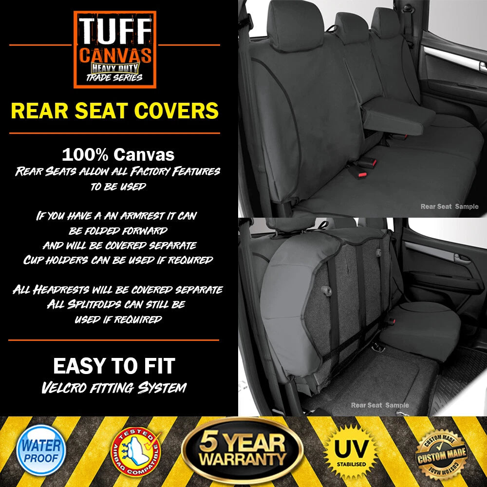 Trade Canvas Black Middle Seat Covers ISUZU MU-X RJ ALL BADGES 7/2021-2026