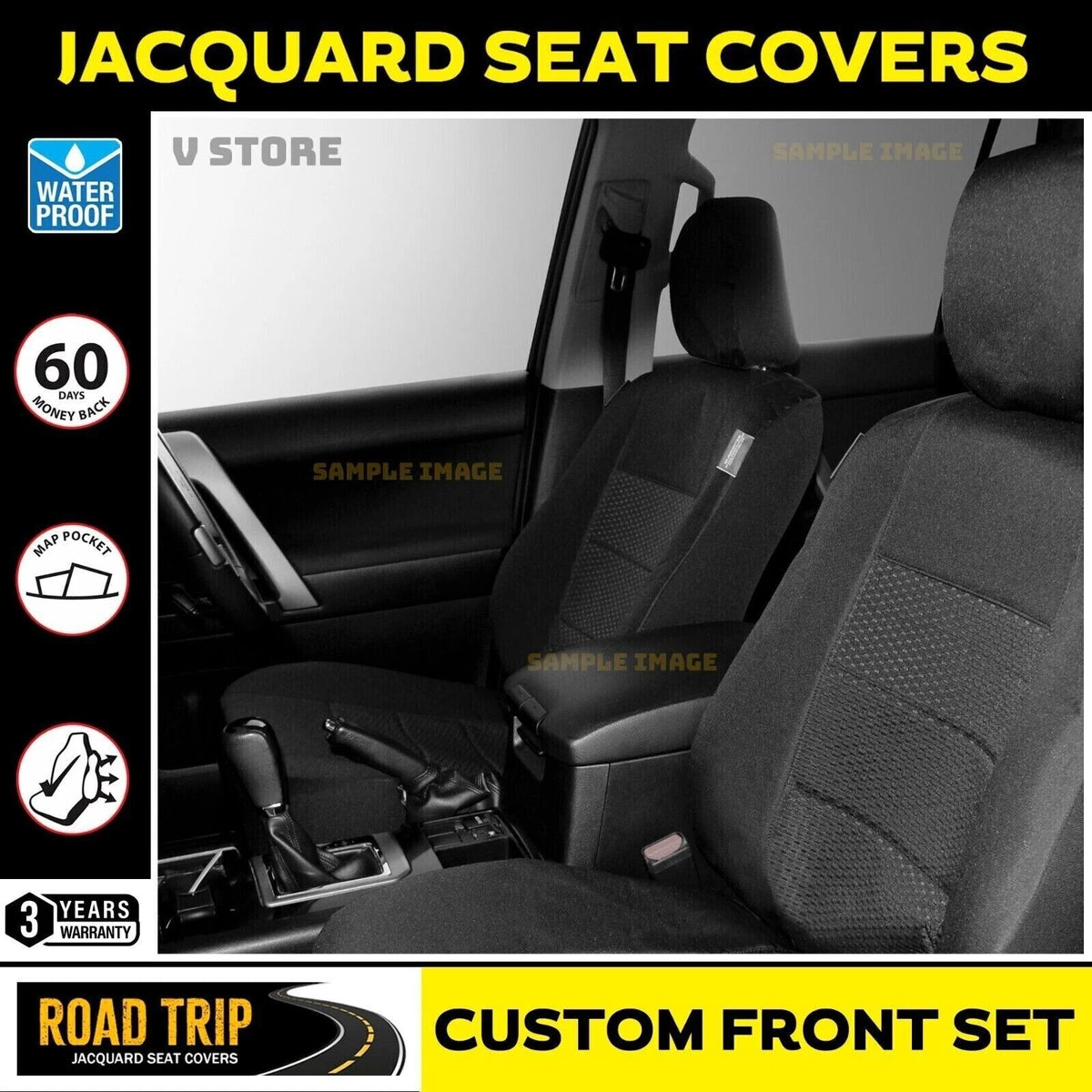 Weekender Jacquard Front Seat Covers ISUZU MU-X UCR UCS LS-M LS-T LS-U 11/2013-6/2015