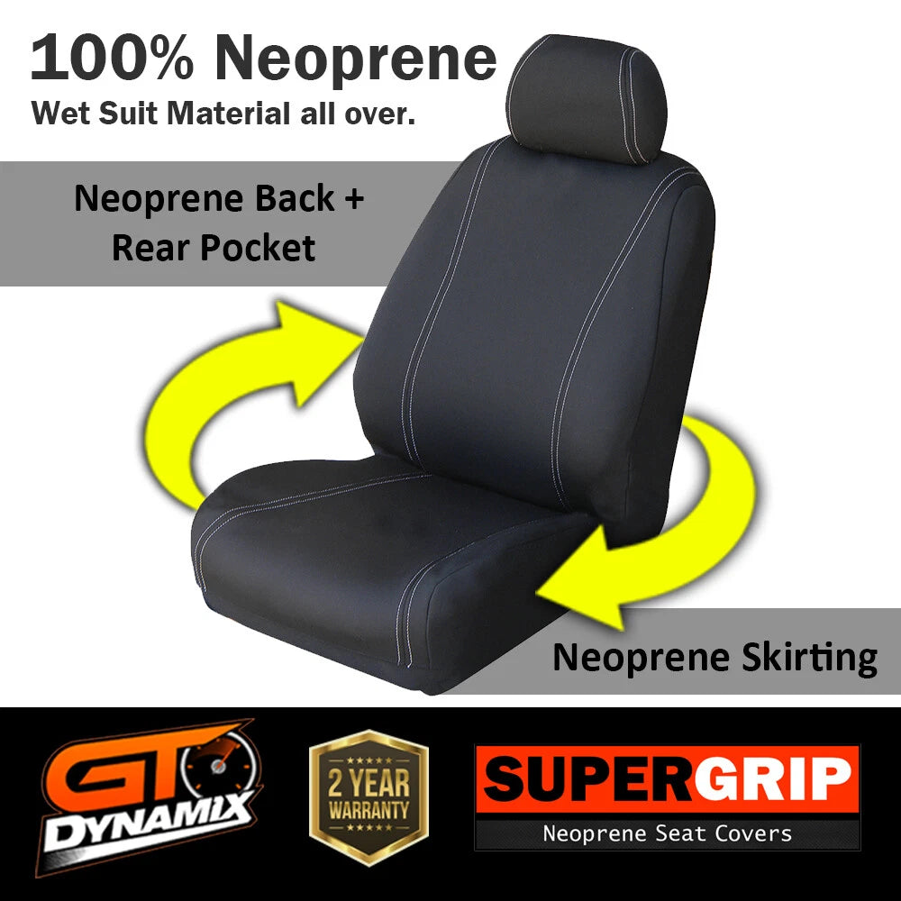 SuperGrip Neoprene Seat Covers Isuzu D-MAX Dual Cab SX LS LS-M LS-U 6/2012-6/2020
