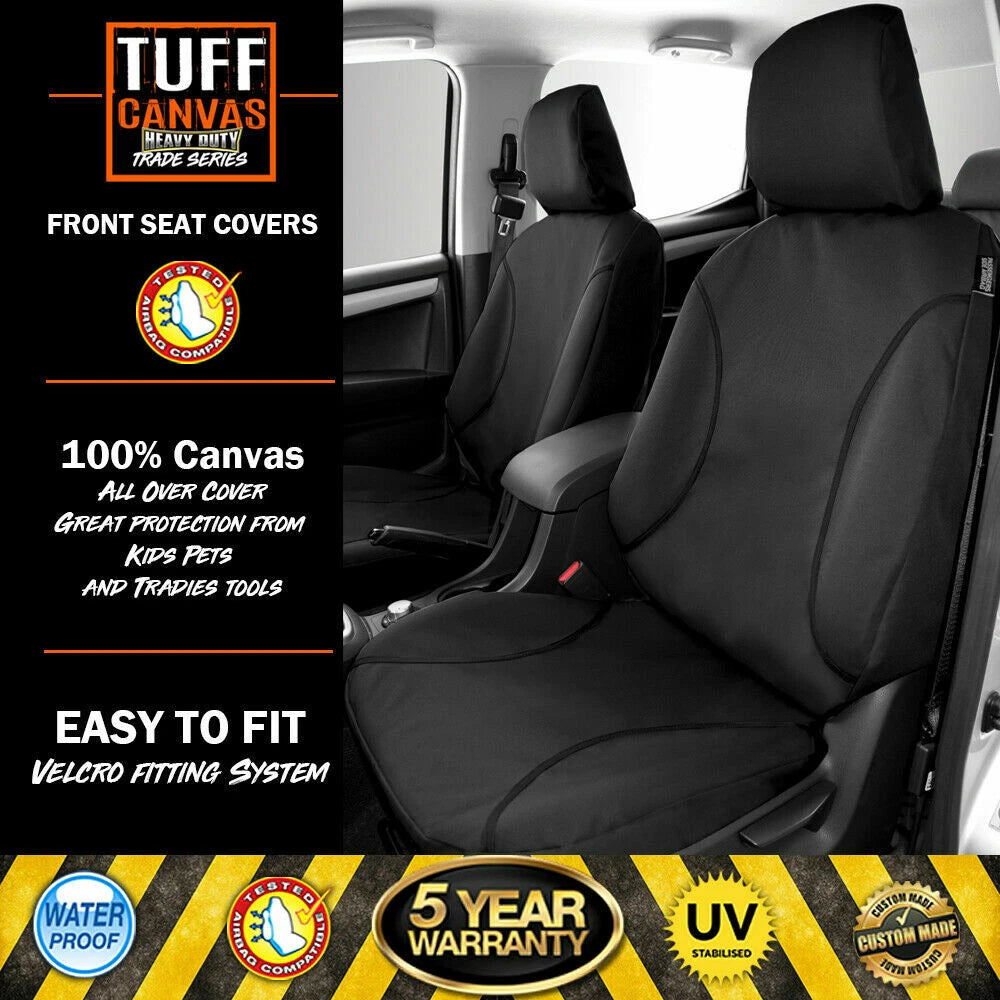 TUFF HD TRADE Canvas Seat Covers 2 Rows Isuzu DMAX TF LS-U X-Terrain 2020-2026 Charcoal