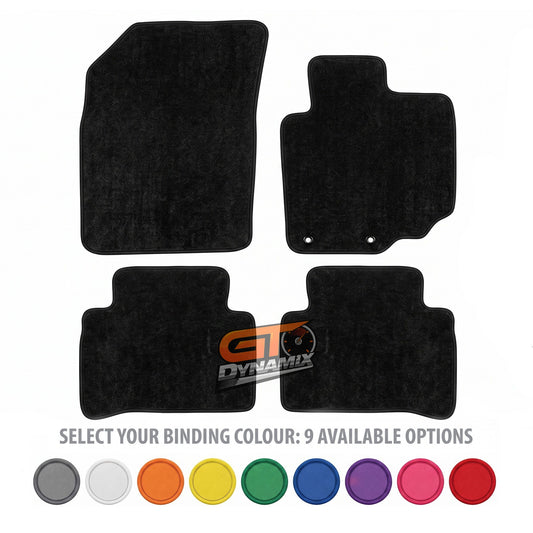 Custom Carpet Floor Mats Black 4pc For TOYOTA HILUX VZN167R 2 & 4 DOOR 10/2002-7/2006 w/ 9 Binding Colour